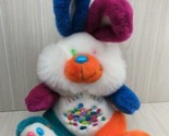 Jellybean plush color block jelly bean bunny rabbit orange green blue pu... - $29.69