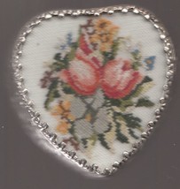 Heart Shaped Petit Point Trinket Box - £11.99 GBP