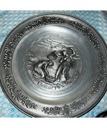 Vintage German pewter repousse decorative plate in a Grecian style - £15.38 GBP
