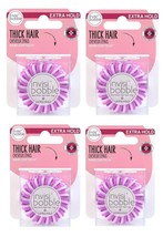 Lot of 4 invisibobble Extra Hold Hair Elastics For Thick Hair, Total 12ct Purple - $14.84