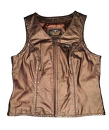 Harley Davidson Women&#39;s Rare Leather Full Zip Studded Motorcycle Vest Ja... - £157.37 GBP
