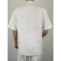 Men Silversilk 2pc Walking Leisure Matching Suit Italian Woven Knits 71003 White image 6