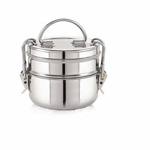 Stainless Steel Kitchen Bento Box Lunch Box Clip Carrier School Offices Tiffin - £12.57 GBP
