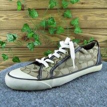 Coach Barrett Women Sneaker Shoes Brown Leather Lace Up Size 9.5 Medium - £27.59 GBP