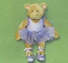 Gund Kids Ballerina Teddy Amanda Bear Purple Tu Tu Ballet Shoes Tan Plush 14&quot; Toy - £8.89 GBP
