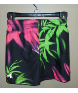 Under Armour Boys Size 2T Swim Trunks Shorts Black Green Pink New - £13.96 GBP