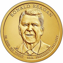 2016 P Presidential Dollars : Ronald Reagan Golden Dollar - £4.75 GBP