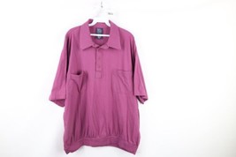 Vintage 90s Streetwear Mens 2XLT Faded Blank Collared Pullover Polo Shirt Purple - £31.16 GBP