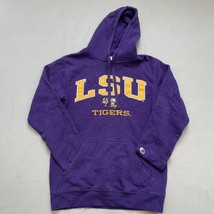 Champion LSU Tigers Hoodie Purple Sweatshirt Mens Small Pullover - $24.74