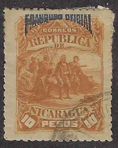 1892 NICARAGUA Stamp - Overprint &quot;Franqueo Oficial&quot; 10P SC# O30 C64 - £1.74 GBP