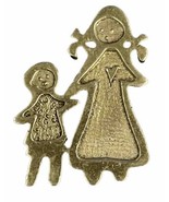 Cynthia Webb Mommy and Me Pin Mother &amp; Daughter Pewter - Silver Tone Brooch - £9.57 GBP