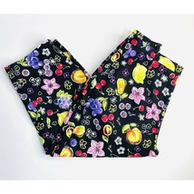 Women&#39;s Capri Length Pants Briggs 10 Petite Stretch Black Colorful Fruit... - £13.42 GBP
