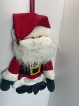 Vintage 1981 Hallmark Hanging Plush Santa Christmas Stocking Bag RARE 17” - $13.55