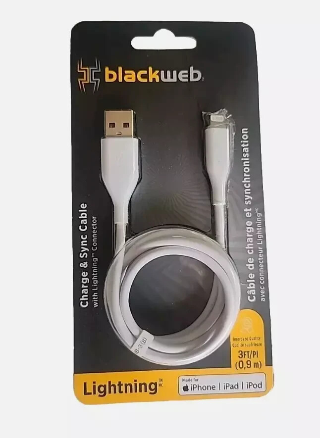 BlackWeb Charge &amp; Sync 3ft iPhone Adapter - Reliable Iphone Cable - $4.02