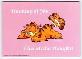 Garfield Postcard Thinking Of You Cherish Thought Jim Davis 1978 Cat Lover Gift - £5.77 GBP