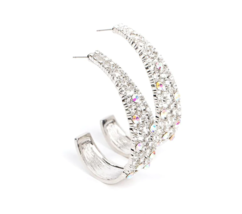 Paparazzi Cold as Ice Multi Hoop Earrings - New - $4.50