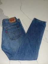 LEVIS 501 Jeans Blue Ripped Denim Straight W 26” Leg 32” Levi 501 - £30.15 GBP