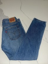 LEVIS 501 Jeans Blue Ripped Denim Straight W 26” Leg 32” Levi 501 - £29.91 GBP