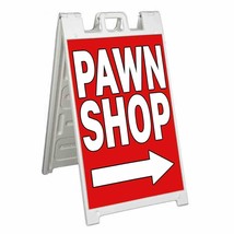 Pawn Shop Signicade 24x36 Aframe Sidewalk Sign Banner Decal Right Arrow Buy Sell - £33.44 GBP+