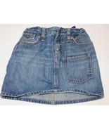 Ralph Lauren Girls medium stone washed denim skirt Pockets size 5 EUC - $14.92