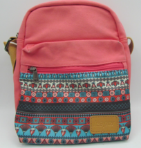 Leaper Canvas Travel Bag/Backpack Pink Native American Design - $9.09