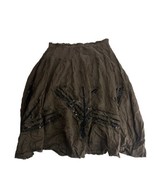 theory bronte washed gauze brown beaded silk skirt Size M - £33.73 GBP