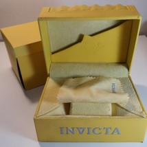 Invicta Mens Classic Watch Box Yellow Leather Cloth One Slot Medium Empty Case - £43.16 GBP