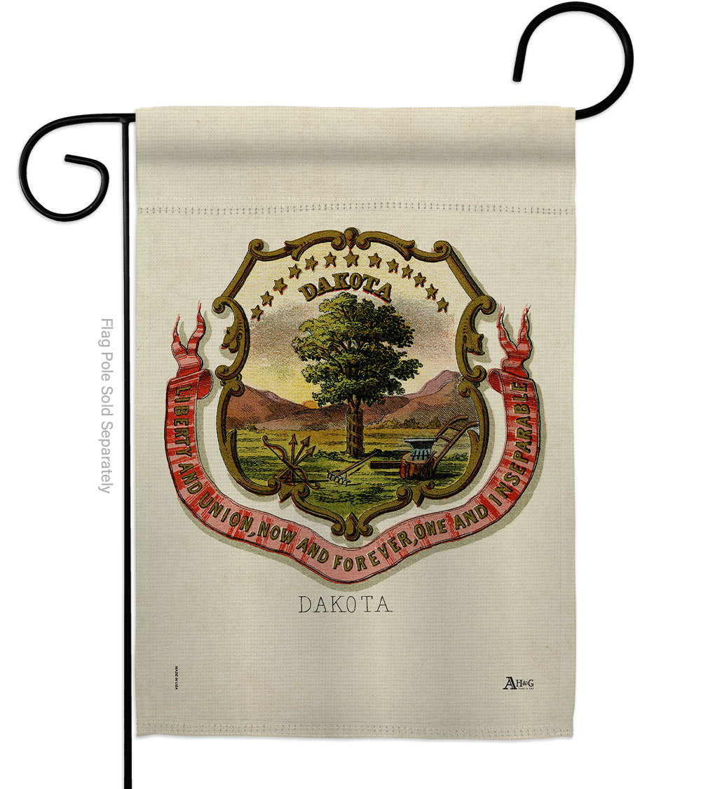 Coat Of Arms Dakota Garden Flag States 13 X18.5 Double-Sided House Banner - $19.97