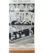 Antique 1926 Vaudeville Act Poster THE FIVE LYONS Acrobats &amp; Comedy Act B6 - £23.00 GBP