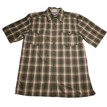 Carhartt Shirt Mens M Brown Plaid Short Sleeve Button Up Relaxed Fit Casual - £18.56 GBP