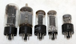 5- Vintage Audio Valve Vacuum Tubes 6AL7 6v6GT 12DQ6B 5as4A ~ Test Good - £78.68 GBP