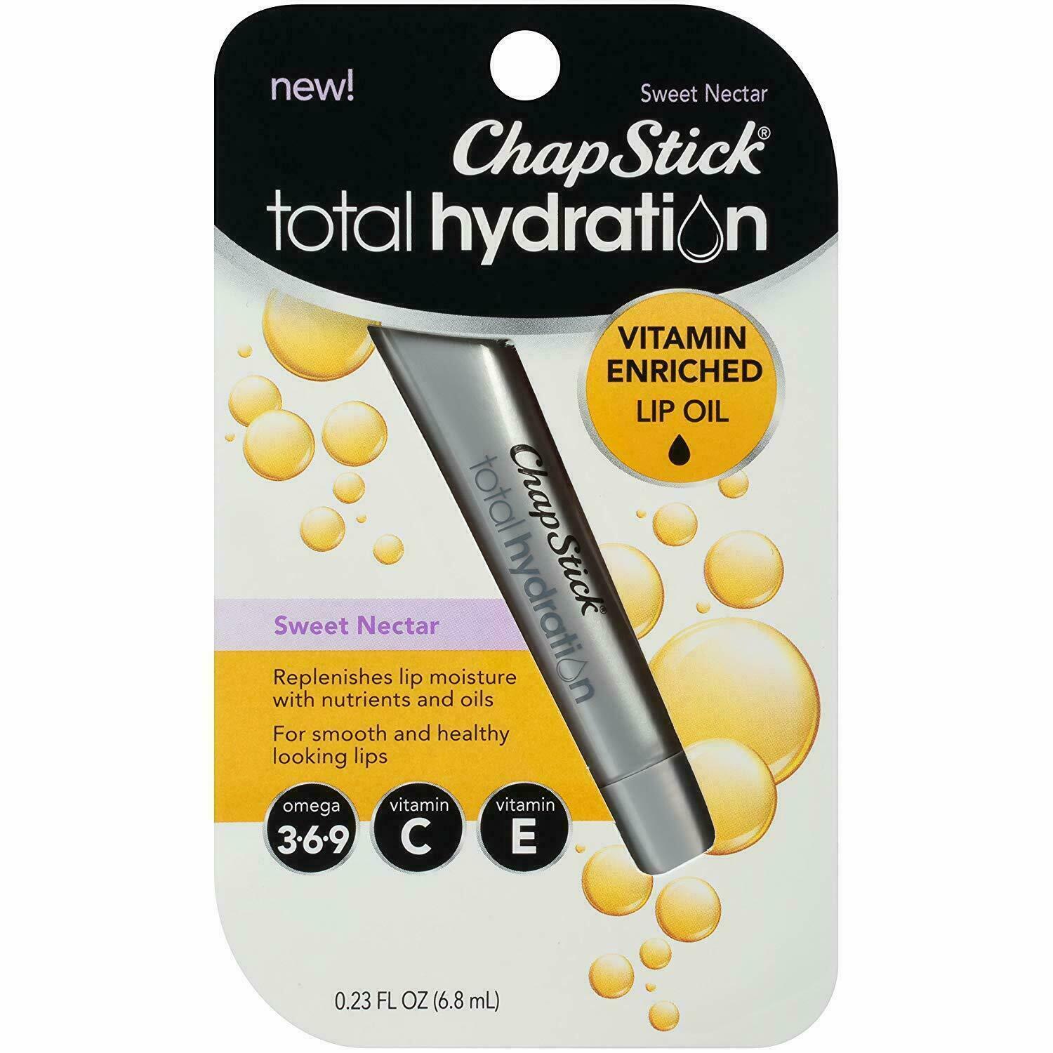 Primary image for ChapStick Total Hydration Vitamin Enriched Lip Oil (Sweet Nectar Flavor, 0.23 Oz