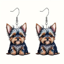 Yorkie Yorkshire Terrier Puppy Dog Earrings ~ Dog Mom Gift, New With Tags - £6.13 GBP