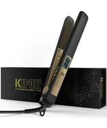 Professional Titanium Plate Flat Iron with LCD Digital Screen Black - $75.26