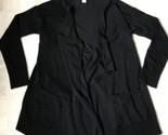  Chico’s Size 2 Large  Cardigan Stretch Black Long Sleeve Sweater Open F... - $25.89
