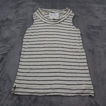 Lou Grey Shirt Womens S White Black Stripes Sleeveless Cowl Casual Neck Tank Top - £15.49 GBP