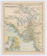 1912 ANTIQUE MAP OF SOUTH AUSTRALIA / VERSO CITY MAP OF ADELAIDE AND VIC... - £25.46 GBP