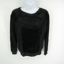 Hippie Rose Black Velvet Raglan Sweatshirt XS - £11.07 GBP
