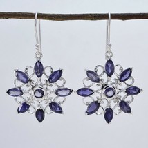 grand Iolite 925 Sterling Silver Blue Earring Natural gemstones CA gift - £31.93 GBP