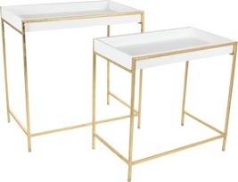 Deco 79 Wood Geometric Nesting Console Table With Gold Metal Legs, Set, ... - $51.93
