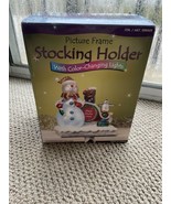 Picture Frame Christmas Stocking Holder Color Changing Lights Penguin Sn... - £41.93 GBP