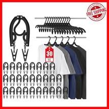 30 Pcs Portable Travel Hangers - Foldable &amp; Lightweight Clothes Drying Rack - $722.65 MXN
