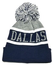 Dallas City Navy Navy Blue Stripe Pom Knit Hat Cap Adult Men&#39;s Winter Beanie - $9.99