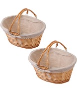 Kinjoek 2 Packs Natural Willow Basket With Handle Premium Linen, Multipu... - €35,27 EUR