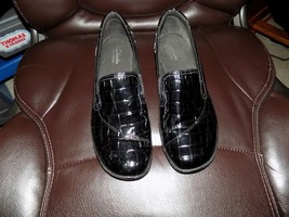 Clarks Bendables Black Faux Croc May Poppy Loafers 38633 Size 9M Women&#39;s... - $41.40