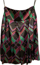 Vertigo Paris Black Geometric Satin Pleated Skirt-Size 2 - $42.00