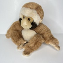Squirrel Monkey Realistic Plush Toy Brown Sitting Stuffed Animal 9&quot; - £11.62 GBP