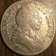 1696 UK GB GREAT BRITAIN SILVER CROWN COIN - $462.02