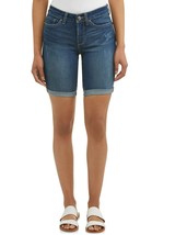 Time And Tru Bermuda Denim Shorts Mid Rise Dark Wash Size 4 Cuffed NEW - £15.38 GBP