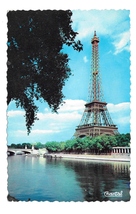 France Paris Eiffel Tower La Tour Eiffel Seine River Vintage Chantal Postcard - £3.97 GBP
